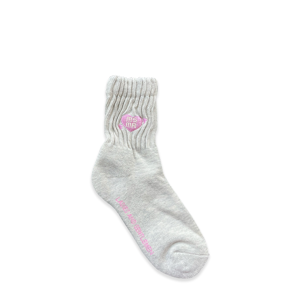 Cupid Heart Logo Short socks L.grey