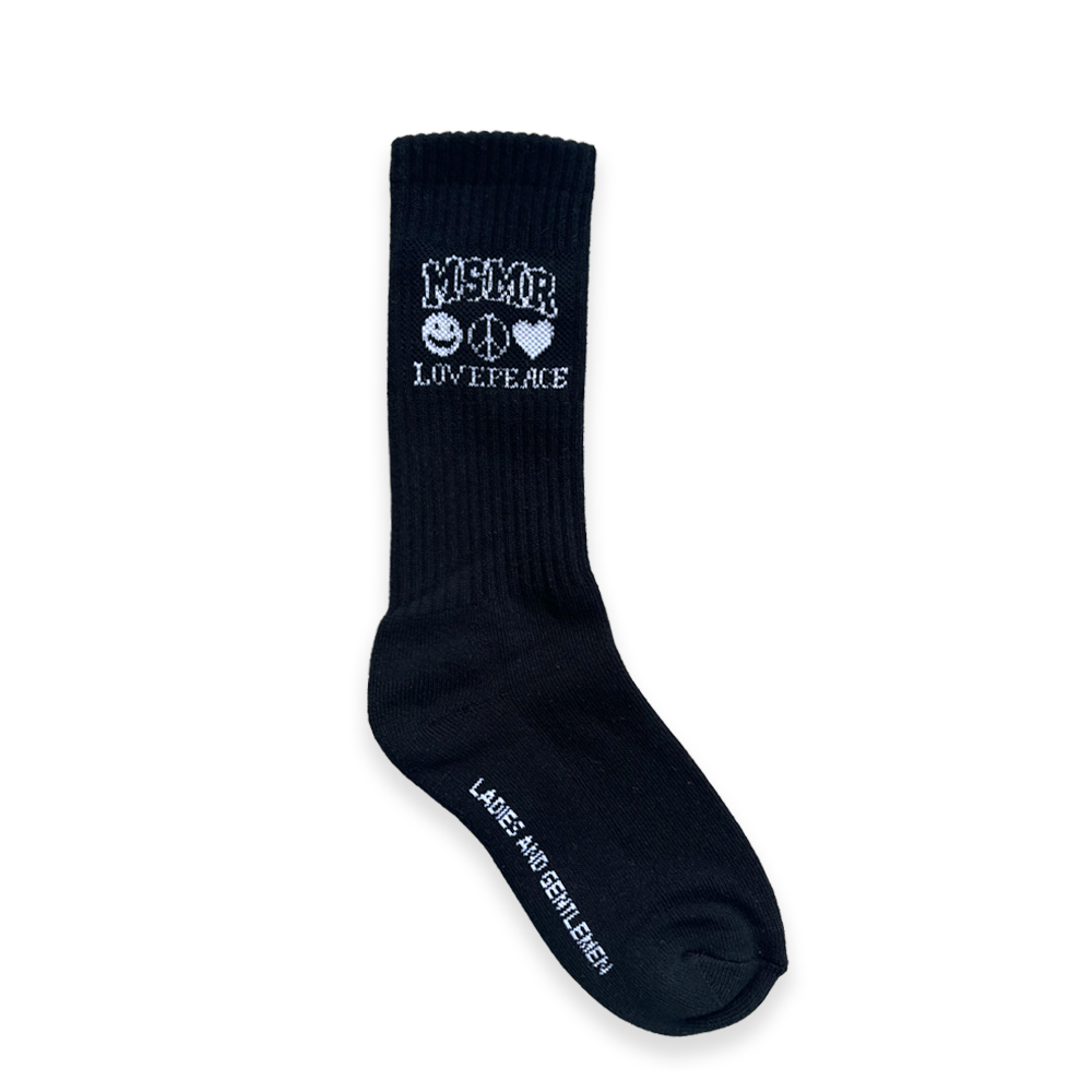 Love peace logo socks Black