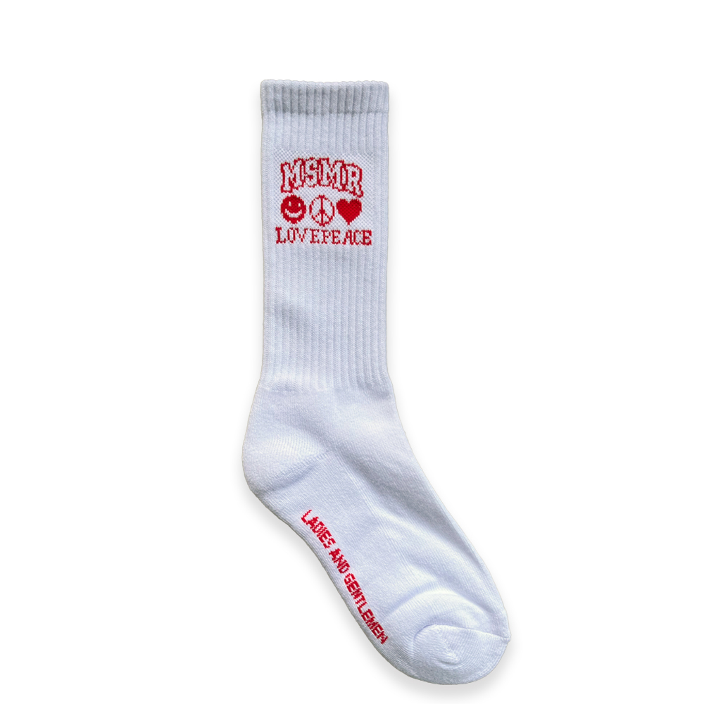 Love peace logo socks White
