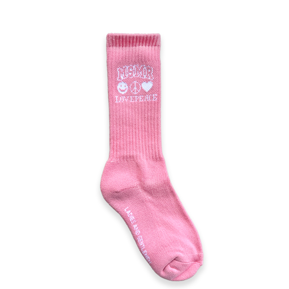 Love Peace logo socks Pink