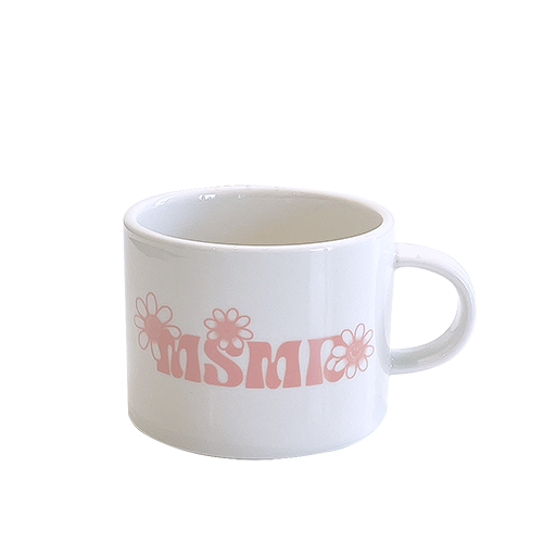 Florwer logo mug cup Pink
