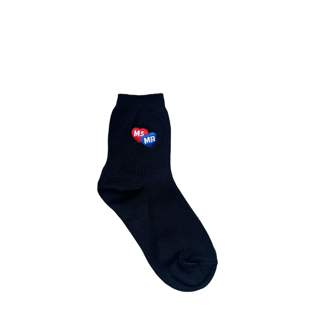 Double Heart logo Socks Black