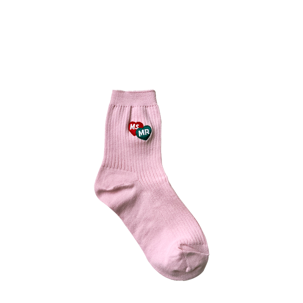 Double Heart logo Socks Pink