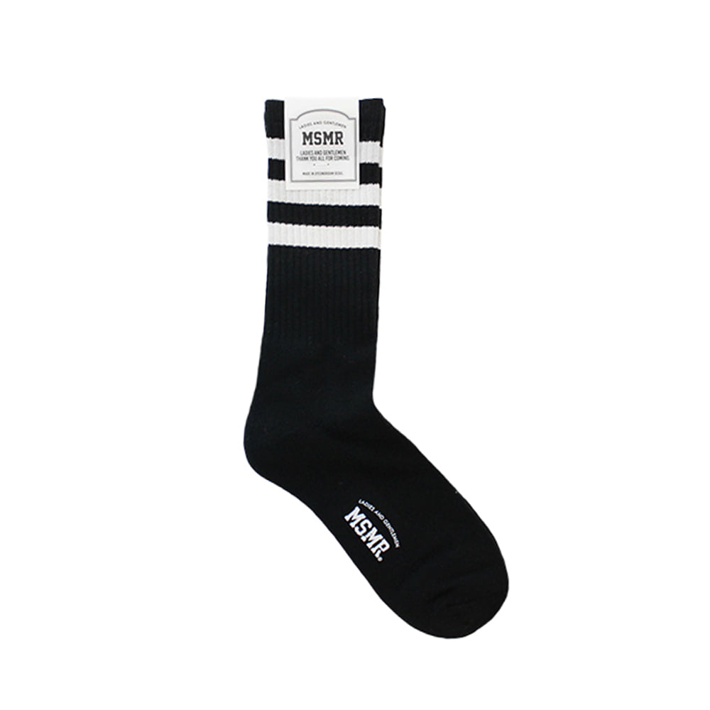 MSMR Stripe Border Socks Black