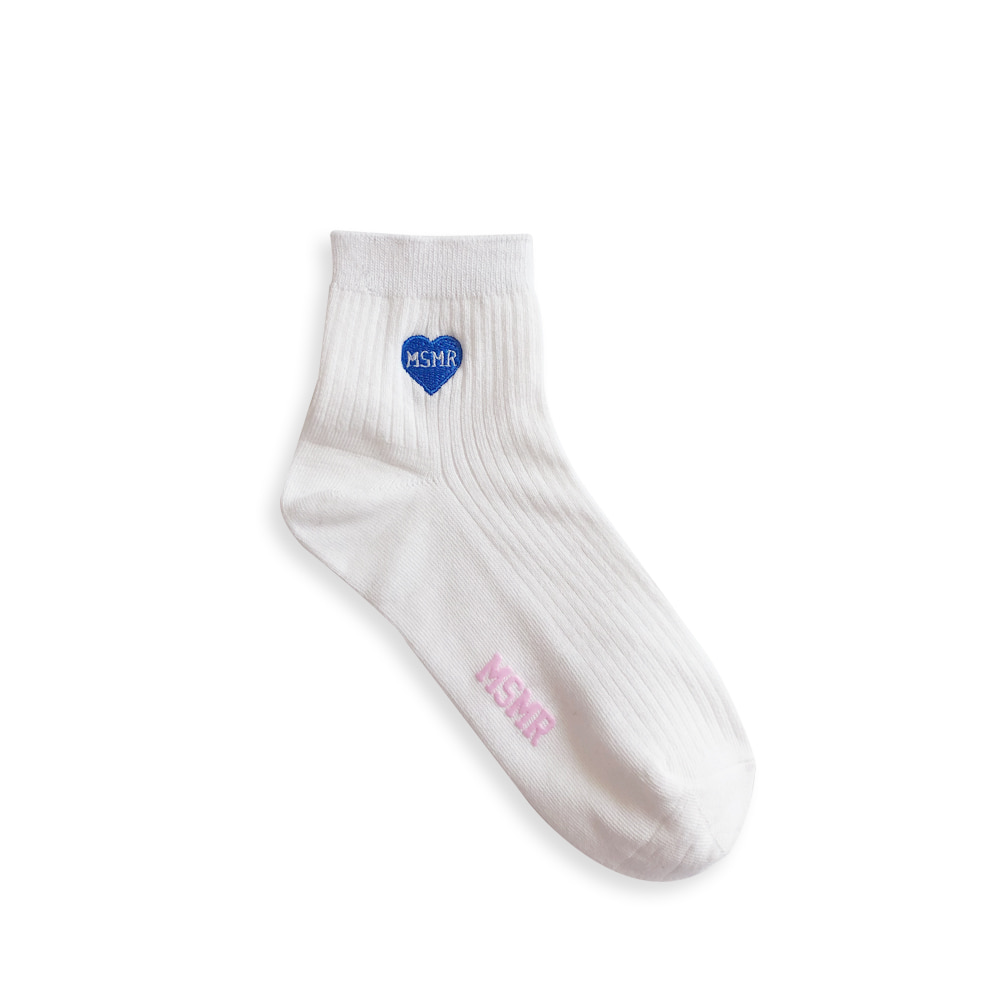 Neon Heart Socks White