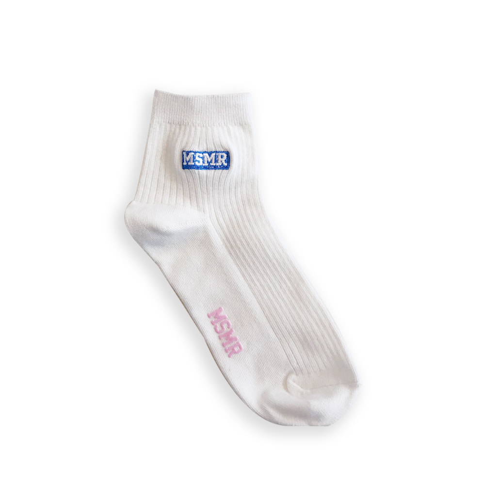 MSMR Oblong Logo Socks White