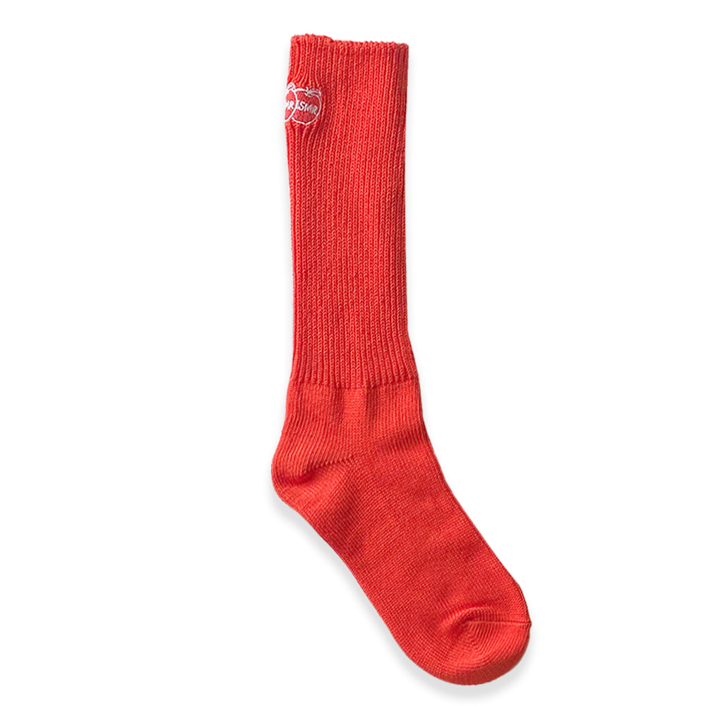 MSMR Knit Apple Logo Socks Crimson