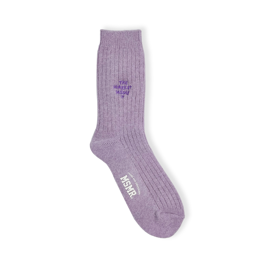 Market Logo  Angora Wool Socks  Light Purple